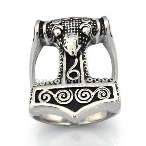 FSR15W00 Viking thors hammer ring - Click Image to Close